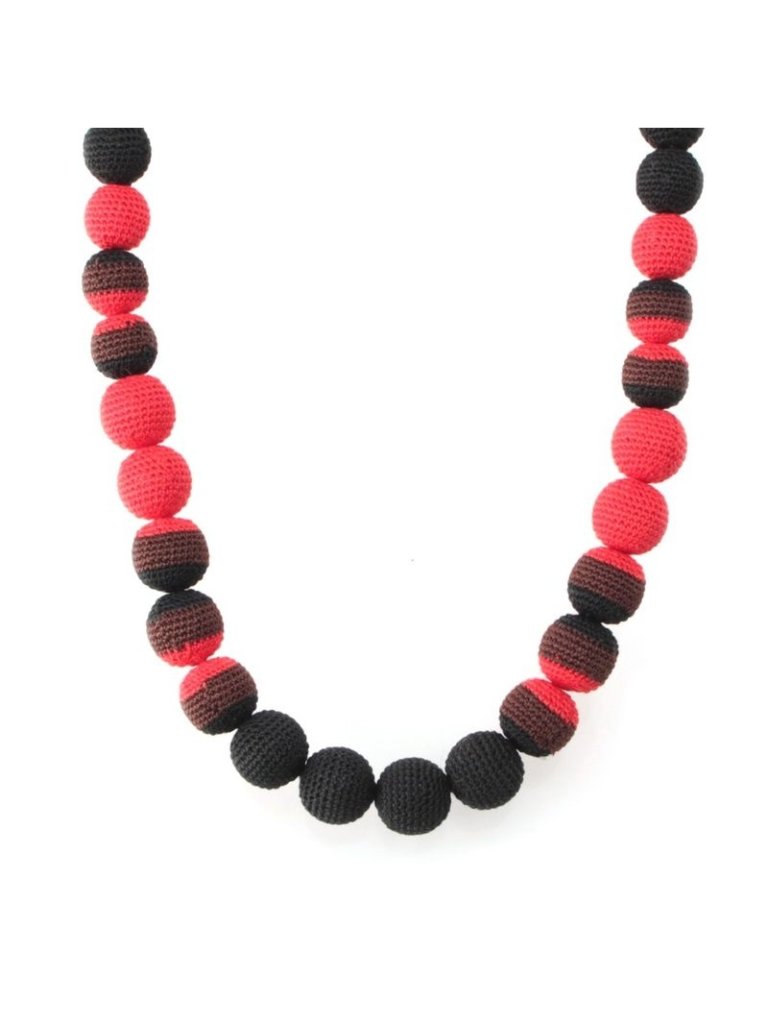 Prada Archive Knitted Crochet Necklace Black Red 355$